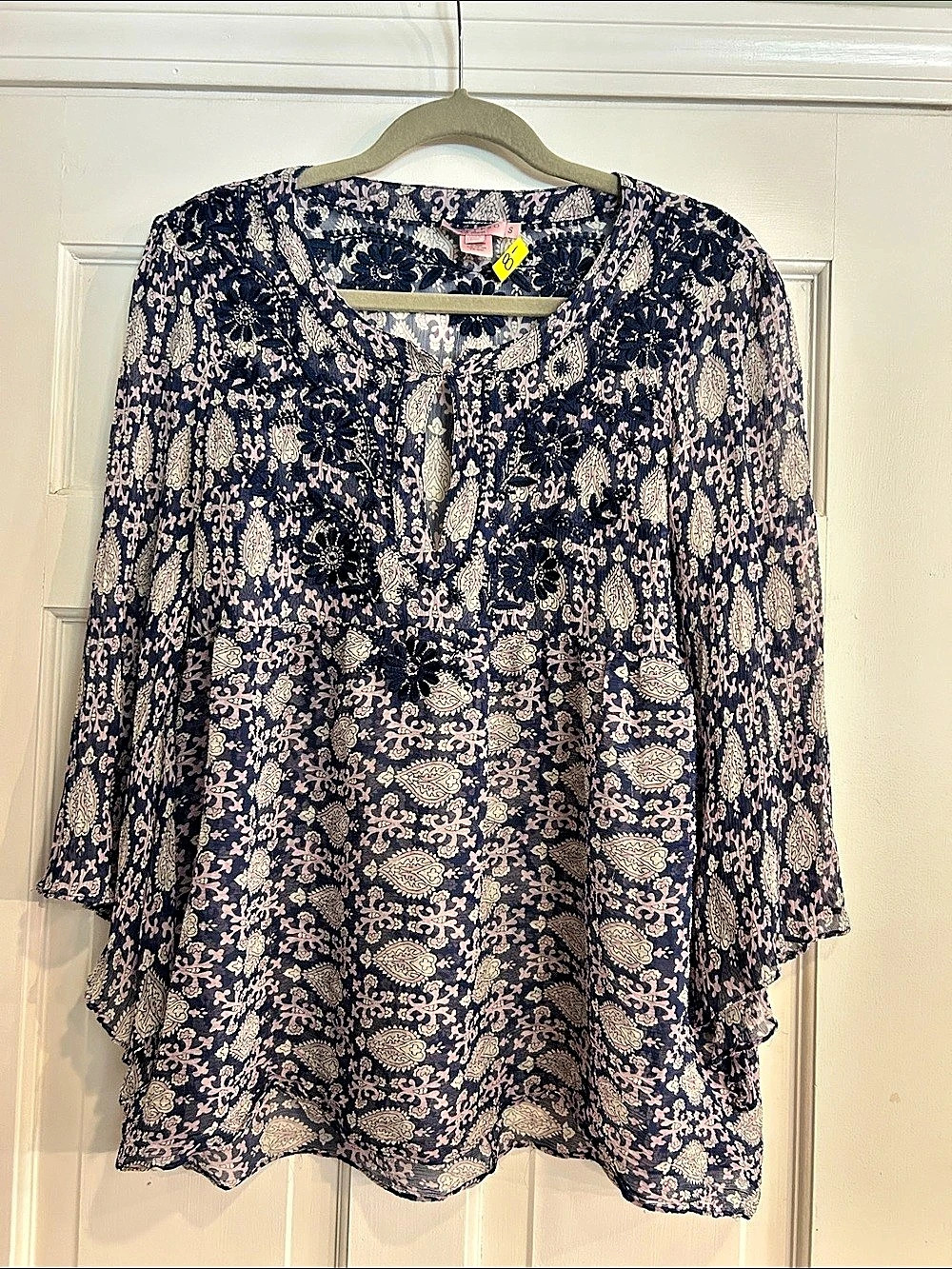Calypso St. Barth Floral Tunic in Blue & Pink Like New